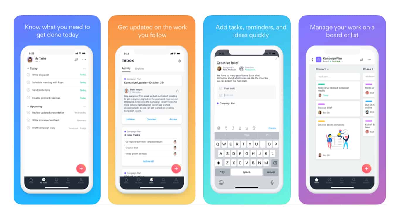 Asana as a Mobile app for business management
